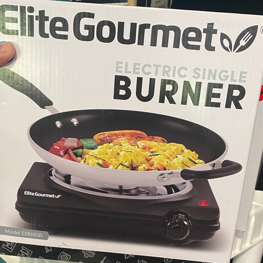 Black Electric Single Burner